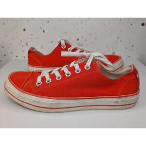 Gap Shoes Womens Lace Up Orange Low Top Canvas Sneakers Size 10